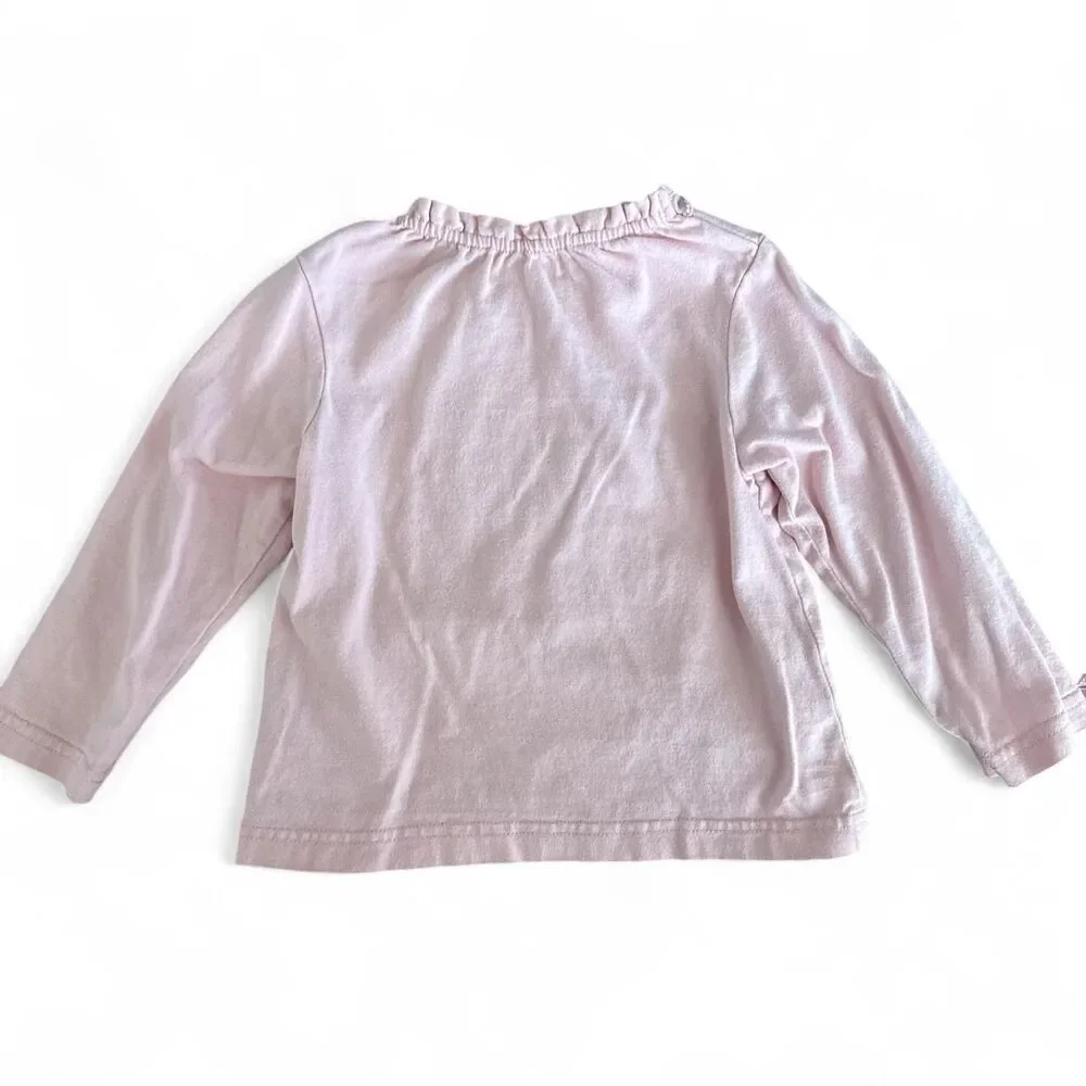 Mezzo Piano Long Sleeve Bear Embroidered Top | Size 90 (2T)